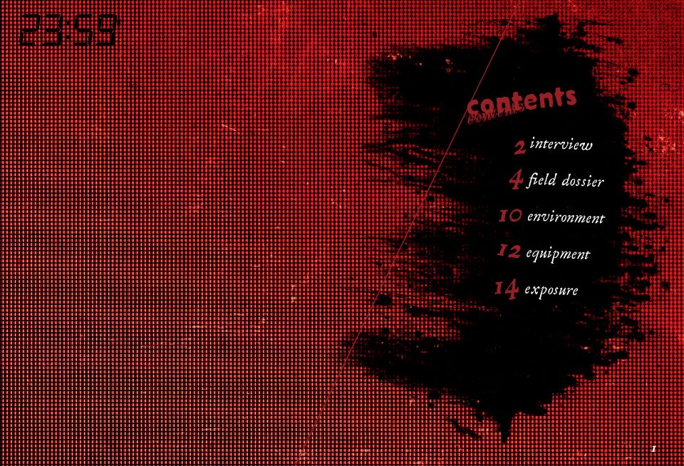 "Midnight Row" contents page, spread 2